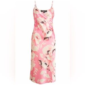 Lulus-Floral Pink Slipdress- size XS-Garden Sweatheart style-NWT-Retail $89